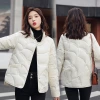 The 2022 new product Xiangyun embossed down cotton-padded jacket for women is a short, fashionable stand-up collar lightweight cotton-padded jacket for women Application Scenario